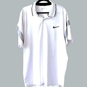 👨‍💼💙🎁 NIKE Golf Modern Fit Dry-Fit White/Gray Polo Shirt size XXL